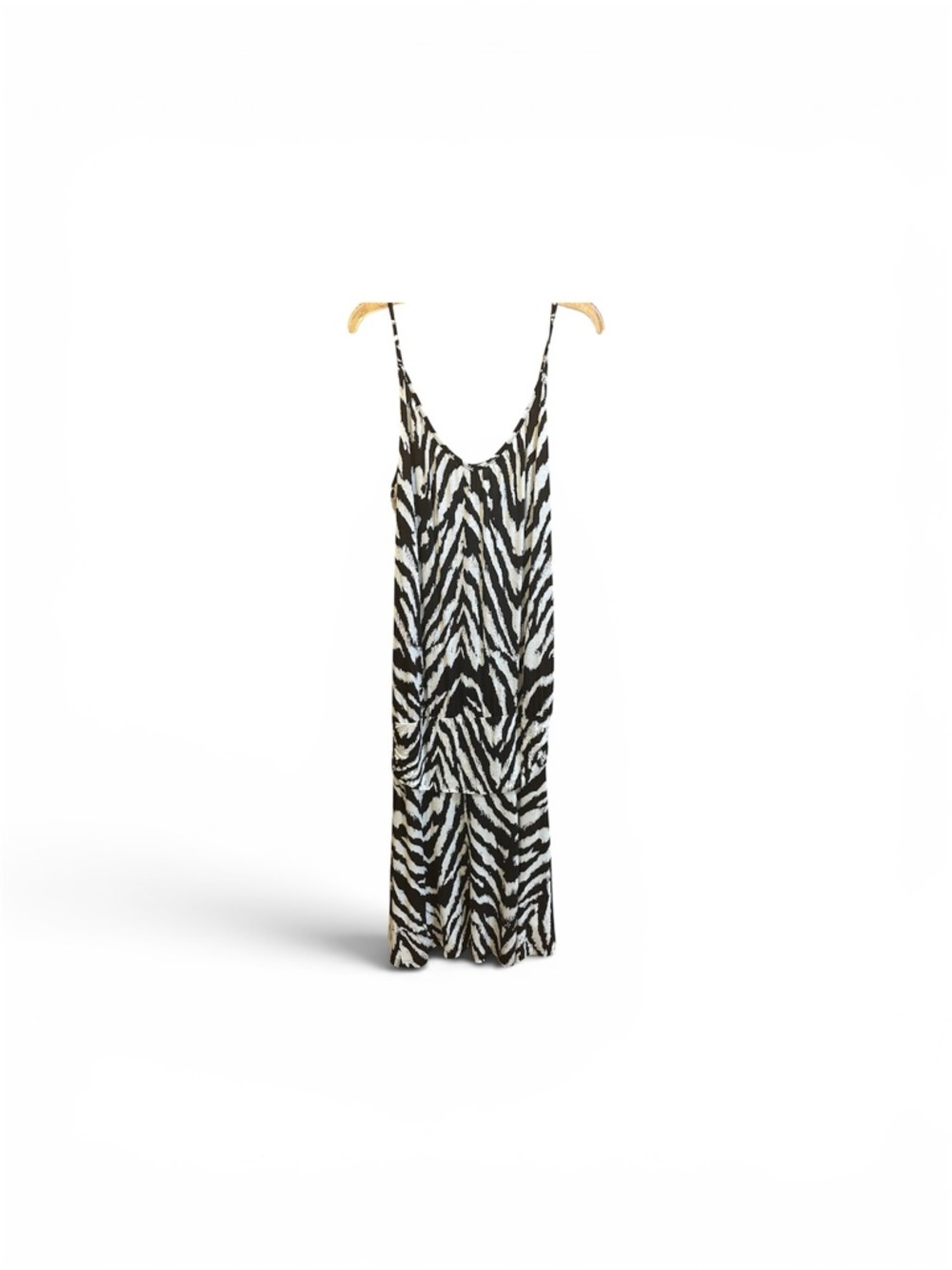 Zebra Print Slip Dress - Black & White